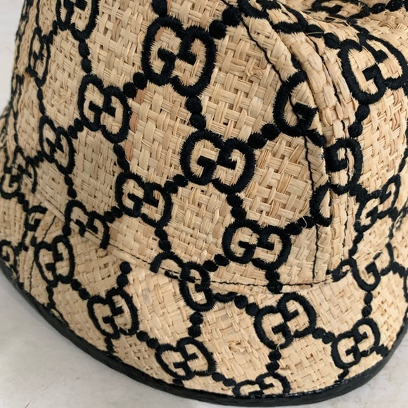 🔴SOLD- NWT Gucci Rafia Bucket Hat - Picture 7 of 11